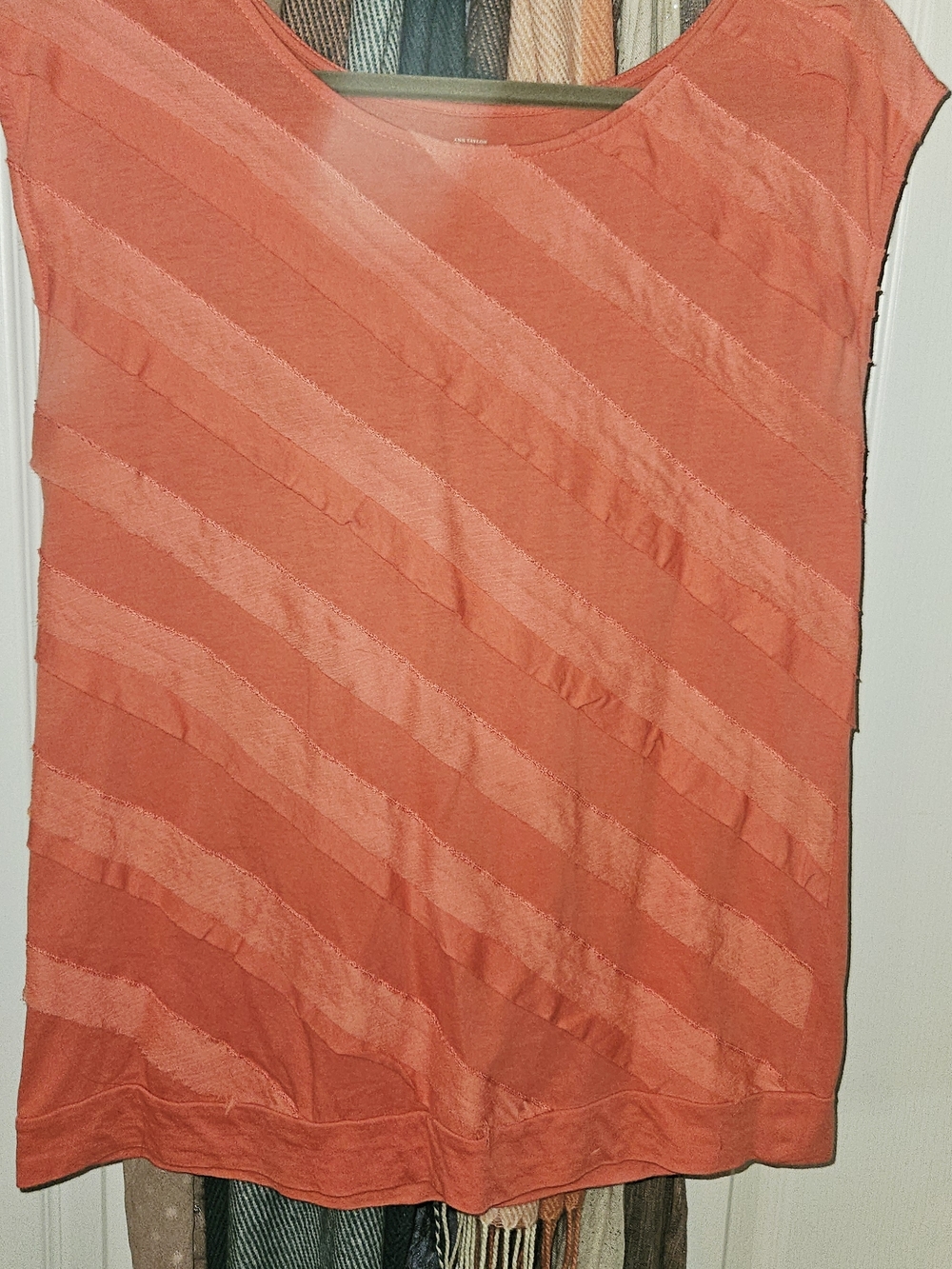 LOFT Coral Scoop Neck Tee